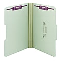 Smead® Pressboard Fastener Folders With SafeSHIELD® Fasteners, 2" Expansion, Legal Size, 100% Recycled, Gray/Green, Box Of 25 1 thumbnail image