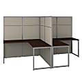 Bush Business Furniture Easy Office 60"W 2-Person L-Shaped Cubicle Desk Workstation With 66"H Panels, Mocha Cherry, Standard Delivery 1 thumbnail image