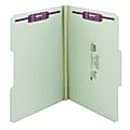 Smead® Pressboard Fastener Folders With SafeSHIELD® Coated Fasteners, 1" Expansion, Legal Size, 100% Recycled, Gray/Green, Box Of 25 1 thumbnail image