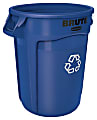 Rubbermaid® Heavy-Duty Recycling Container, 32 Gallons, 27" x 22" x 22", Blue 1 thumbnail image