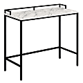 Office Star™ Brighton Rectangle Console Table, 32”H x 36”W x 14”D, White Marble/Black
