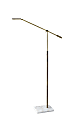 Adesso® Vera LED Floor Lamp, 61"H, Antique Brass Shade/White Marble Base