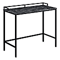 Office Star™ Brighton Rectangle Console Table, 32”H x 36”W x 14”D, Black Marble/Black 1 thumbnail image