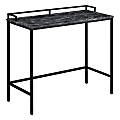 Office Star™ Brighton Rectangle Console Table, 32”H x 36”W x 14”D, Black Marble/Black