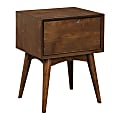 Office Star™ Copenhagen Accent Table With Drawer, 24"H x 18"W x 15"D, Walnut