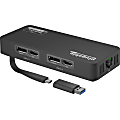 Plugable 4K DisplayPort and HDMI Dual Monitor Adapter with Ethernet for USB 3.0 and USB-C - Compatible with Windows and Mac - TAA Compliant
