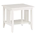Office Star™ Sierra Mission End Table, 19”H x 20”W x 20”D, White