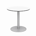 KFI Studios Eveleen Round Outdoor Patio Table, 29”H x 30”W x 30”D, Designer White/Silver 1 thumbnail image