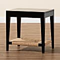 bali & pari Freya Modern Bohemian Square End Table, 19-3/4”H x 19-3/4”W x 15-3/4”D, Black