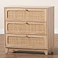Baxton Studio Elsbeth Japandi 32"W 3-Drawer Storage Cabinet, Oak Brown/Natural Brown 1 thumbnail image