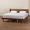 Baxton Studio Macayle Mid-Century Modern Queen Size Platform Bed, 66-7/16”L x 66-7/16”W x 86-1/2”D, Ash Walnut 1 thumbnail image