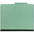 Office Depot® Brand Pressboard Classification Folder, 1 Divider, 4 Partitions, 1/3 Cut, Letter Size, 30% Recycled, Green