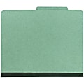 Office Depot® Brand Pressboard Classification Folder, 2 Dividers, 6 Partitions, 1/3 Cut, Letter Size, 30% Recycled, Green