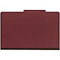 Office Depot® Brand Pressboard Classification Folder, 1 Divider, 4 Partitions, 1/3 Cut, Legal Size, 30% Recycled, Red/Brown