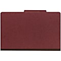 Office Depot® Brand Pressboard Classification Folder, 2 Dividers, 6 Partitions, 1/3 Cut, Legal Size, 30% Recycled, Red/Brown