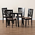 Baxton Studio Aiden Modern 5-Piece Dining Set, Beige/Dark Brown 1 thumbnail image