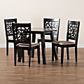 Baxton Studio Aiden Modern 5-Piece Dining Set, Beige/Dark Brown