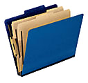 Pendaflex® PressGuard® Color Classification File Folder, 8 1/2" x 11", Letter Size, Blue, Box Of 10