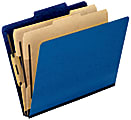 Pendaflex® PressGuard® Color Classification File Folder, 8 1/2" x 14", Legal Size, Blue, Box Of 10