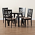 Baxton Studio Ellie Modern 5-Piece Dining Set, Beige/Dark Brown