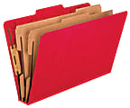 Pendaflex® PressGuard® Color Classification File Folder, 8 1/2" x 14", Legal Size, Scarlet, Box Of 10
