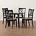 Baxton Studio Brooke Modern 5-Piece Dining Set, Beige/Dark Brown 1 thumbnail image