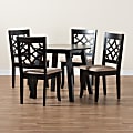 Baxton Studio Thea Modern 5-Piece Dining Set, Beige/Dark Brown