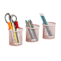 Mind Reader Pen And Accessories Holders, 3-3/4"H x 3-1/2"W x 3-1/2"D, Pink, Pack Of 3 Holders 1 thumbnail image