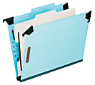 Pendaflex® Hanging Classification Folders, 1 Divider, 4 Partitions, Letter Size, Blue