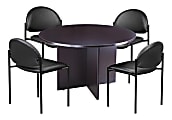 Boss Office Products Conference Table And Stackable Chairs Set, Mocha/Black