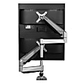 Loctek Vertical Dual Monitor Mount for Monitors Up To 27", Silver