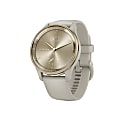 Garmin® vívomove® Trend Hybrid Smartwatch With Stainless-Steel Bezel And Silicone Band, Cream Gold Bezel/French Gray Case 1 thumbnail image