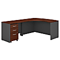 Bush Business Furniture 59"W Left-Handed L-Shaped Corner Desk With Mobile File Cabinet, Hansen Cherry/Graphite Gray, Standard Delivery