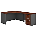 Bush Business Furniture 59"W Right-Handed L-Shaped Corner Desk With Mobile File Cabinet, Hansen Cherry/Graphite Gray, Standard Delivery