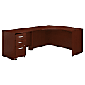 Bush Business Furniture Components Left-Handed L-Shaped Desk With Mobile File Cabinet, Mahogany, Standard Delivery