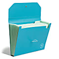 U Brands U-Eco™ 13 Pocket Poly Expandable File, 5.75" Expansion, Letter, Assorted, Ocean Blue