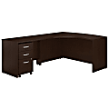 Bush Business Furniture 59"W Left-Handed L-Shaped Corner Desk With Mobile File Cabinet, Mocha Cherry, Standard Delivery