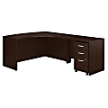 Bush Business Furniture 59"W Right-Handed L-Shaped Corner Desk With Mobile File Cabinet, Mocha Cherry, Standard Delivery