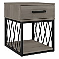 kathy ireland® Home by Bush® Furniture City Park Industrial End Table With Drawer, Driftwood Gray, Standard Delivery