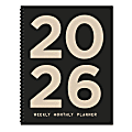 2026 TF Publishing Large Weekly/Monthly Planner, 9" x 11", Burnt Black, January To December 1 thumbnail image