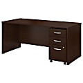 Bush Business Furniture Components 66"W x 30"D Office Desk With Mobile File Cabinet, Mocha Cherry, Standard Delivery