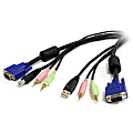 StarTech.com 10 ft 4-in-1 USB VGA KVM Cable with Audio and Microphone - VGA KVM Cable - USB KVM Cable - KVM Switch Cable (USBVGA4N1A10) - Keyboard / video / mouse / audio cable