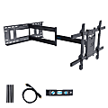 Mount-It! Full Motion TV Wall Mount With Extra Long Extension For Screen Sizes 40" To 80", 4”H x 12-3/4”W x 33”D, Black