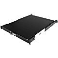 StarTech.com Black Deep Sliding Server Shelf - Add a sturdy, sliding shelf for easy peripheral and equipment access in your server rack or cabinet - rack mount shelf - rackmount shelf - sliding rack shelf -server rack shelf