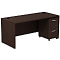 Bush Business Furniture Components Desk With 2-Drawer Mobile Pedestal, Mocha Cherry, Standard Delivery