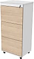 Inval 15"W Vertical 3-Drawer Cabinet, Sand Oak/White