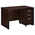 Bush Business Furniture Components 48"W Office Computer Desk With Mobile File Cabinet, Mocha Cherry, Standard Delivery
