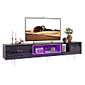 Bestier 80" Acrylic Floating TV Stand For 85" TV With Drawer & Storage Cabinet, 20-5/8”H x 80”W x 13-13/16”D, Black/Gold 1 thumbnail image