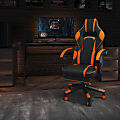 Flash Furniture X40 Gaming Chair With Fully Reclining Back And Arms, Black/Orange