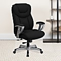 Flash Furniture Hercules Big And Tall Fabric Swivel Office Chair With Adjustable Arms, Black